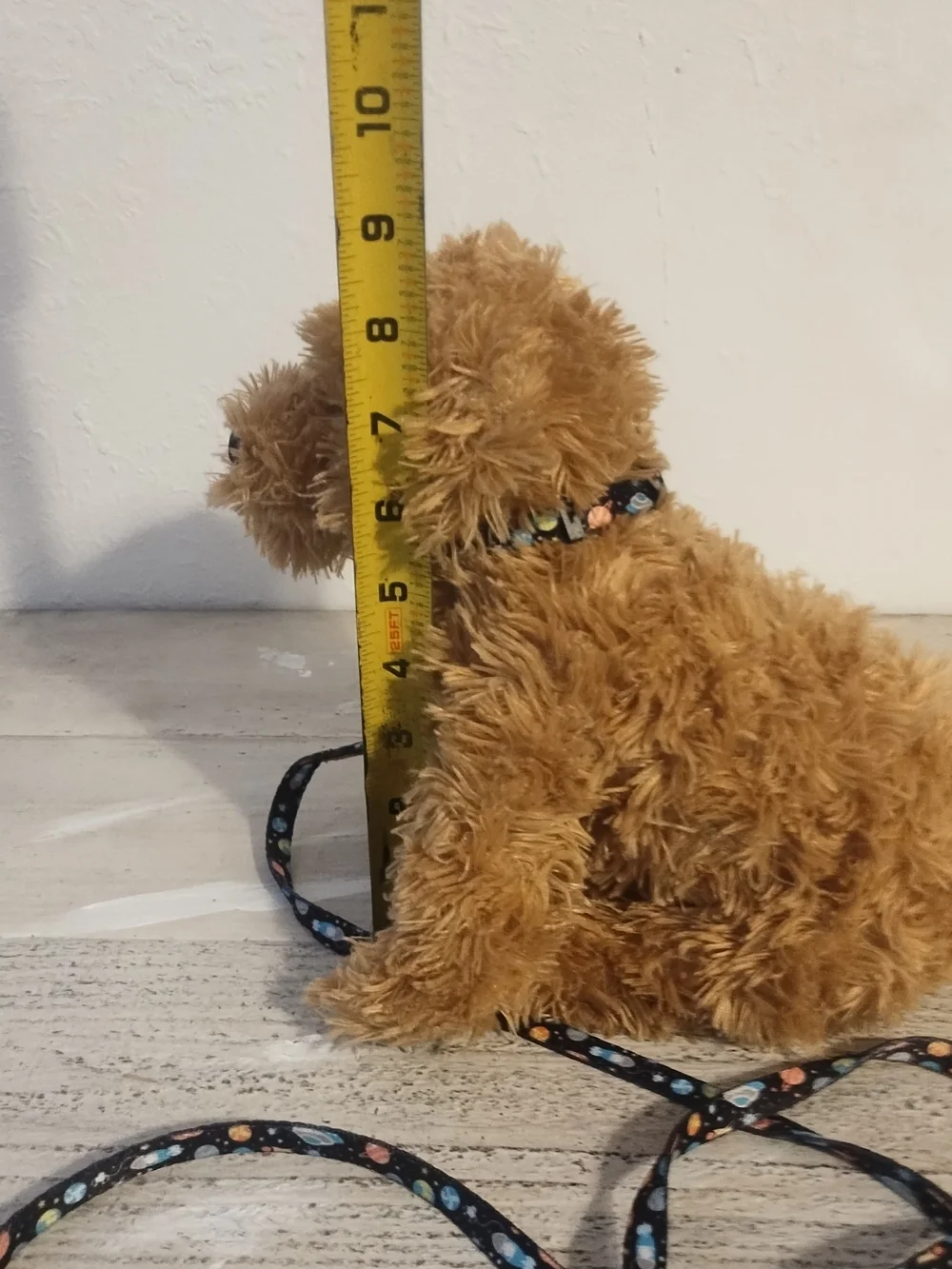 Plush Dog with Space Themed Leash toy plush good condition